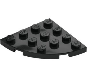 LEGO Black Plate 4 x 4 Round Corner (30565)