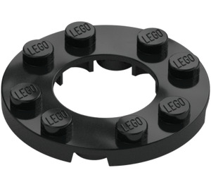 LEGO Black Plate 4 x 4 Round with Cutout (11833 / 28620)