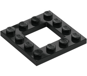 LEGO Schwarz Platte 4 x 4 mit 2 x 2 Open Mitte (64799)