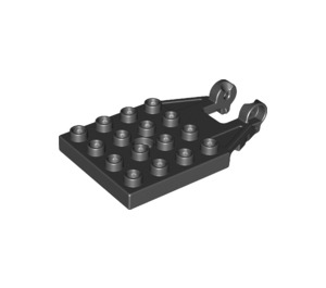 LEGO Noir assiette 4 x 4 avec B Connecteur avec marque rouge (65085)
