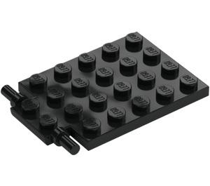 LEGO Black Plate 4 x 6 Trap Door Flat Hinge (92099)