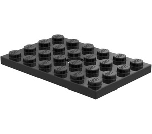 LEGO Noir assiette 4 x 6 avec Trou