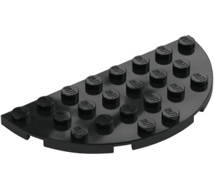 LEGO Schwarz Platte 4 x 8 Rund Hälfte Kreis (22888)