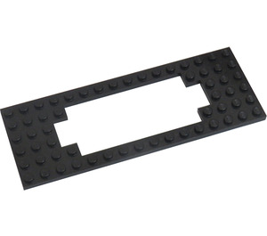 LEGO Nero Piastra 6 x 16 con Motor Ritaglio Tipo 2 (ritaglio grande) (3058)