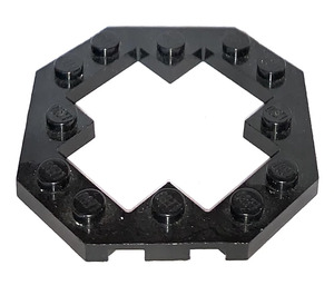 LEGO Svart Platta 6 x 6 Octagonal med Open Centrum (30062)