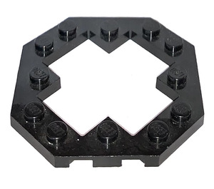 LEGO Black Plate 6 x 6 Octagonal with Open Center (30062)