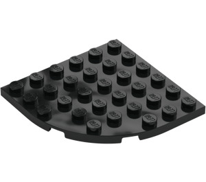 LEGO Schwarz Platte 6 x 6 Rund Ecke (6003)