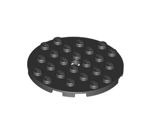 LEGO Black Plate 6 x 6 Round with Pin Hole (11213)