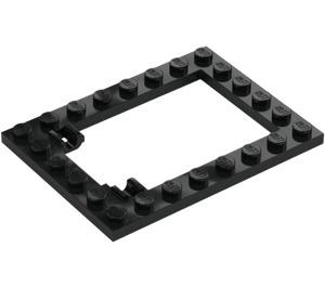 LEGO Black Plate 6 x 8 Trap Door Frame Flush Pin Holders (92107)