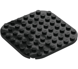 LEGO Schwarz Platte 8 x 8 Rund mit Abgerundete Ecken (65140)