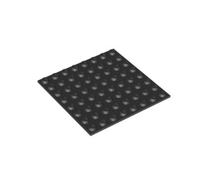 LEGO Black Plate 8 x 8 with Adhesive (80319)