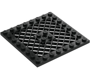 LEGO Noir assiette 8 x 8 avec Grille (Trou au centre) (4047 / 4151)