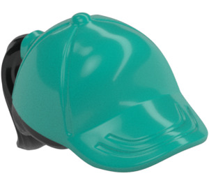 LEGO Zwart Paardenstaart Haar met Donker turquoise Pet (35660)