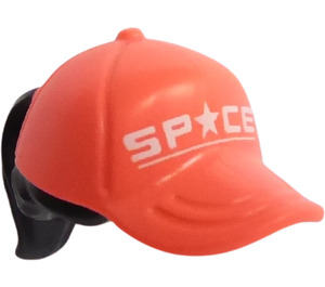 LEGO Black Ponytail with Coral Cap with SP*CE Decoration (35660)