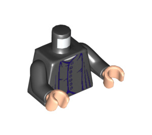 LEGO Sort Professor Severus Snape med Lys Kød Hoved og Sort Kap Torso (973 / 76382)