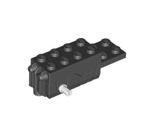 LEGO Noir Pullback Motor 6 x 2 x 1.6 avec blanc Shafts et Noir Base (42289)