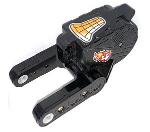 LEGO Black Pullback Motor with Number 4 and Orange Seat Sticker (45100)