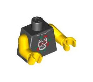 LEGO Svart Punk Rocker Overkropp (973 / 88585)