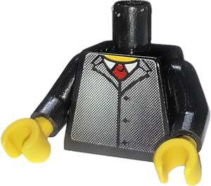 LEGO Schwarz Racers Torso mit Anzug Jacke und Rot Tie Aufkleber (973)