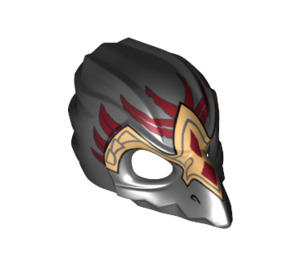 LEGO Zwart Raven Masker met Gold Bek en Rood Markeringen (12550 / 12844)