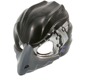 LEGO Zwart Raven Masker met Grijs Bek en Zilver Eyepatch (12550 / 12848)