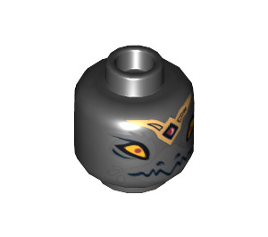 LEGO Black Rawzom Head (Recessed Solid Stud) (3626 / 12863)