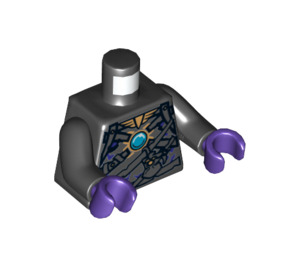 LEGO Sort Razcal med Sølv Skulder Armour og Chi Torso (973 / 76382)