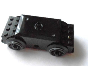 LEGO Black RC Train Motor with Wheels and Axles (complete assembly)