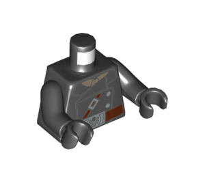 LEGO Black Red Skull Minifig Torso (973 / 76382)