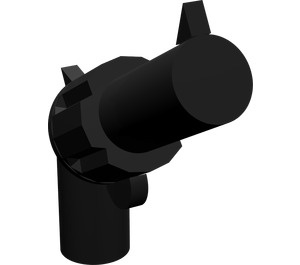 LEGO Zwart Revolver met grote loop en holle handgreep (77078)