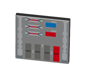 LEGO Black Roadsign Clip-on 2 x 2 Square with Blue, Red and Gray Switches with Open 'U' Clip (15210 / 23805)