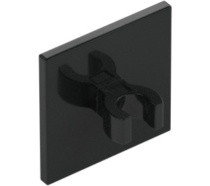 LEGO Black Roadsign Clip-on 2 x 2 Square with Open 'O' Clip (15210 / 65673)