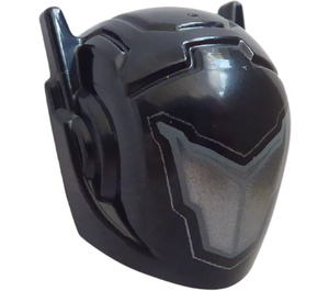 LEGO Black Robot Helmet with Ear Antennas with Galactic Bounty Silver (46534 / 62405)