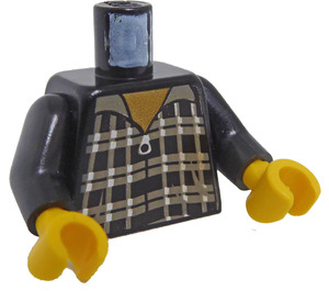 LEGO Black Ron Weasley with Plaid Black and White Shirt Torso (973)
