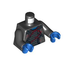 LEGO Zwart Ronan The Accuser met Blauw Hoofd Minifiguur Torso (973 / 76382)