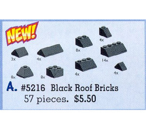 LEGO Black Roof Bricks Assorted Set 5216