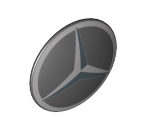 LEGO Black Round Shield with Curved Face with Mercedes Benz Logo (21100 / 75902)