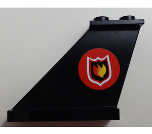 LEGO Black Rudder 1 x 3 x 4 with Fire Logo Left Sticker (2340)