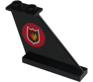 LEGO Black Rudder 1 x 3 x 4 with Fire Logo Sticker (2340)