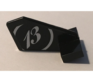 LEGO Black Rudder 2 x 3 x 2 with "13" Sticker (44661)