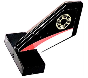 LEGO Black Rudder 2 x 3 x 2 with Gold Emblem on both sides Sticker (35265)