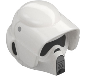 LEGO Noir Scout Trooper Casque avec Blanc Shell (50046)