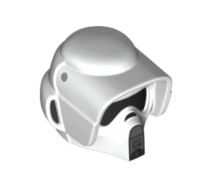 LEGO Schwarz Scout Trooper Helm mit Weiß Shell (50046)