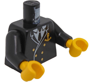 LEGO Negro Sea Capitán Torso con Ancla (973)