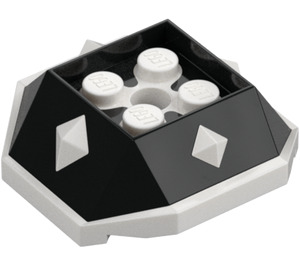 LEGO Noir Shell avec Blanc Pointes (67931)