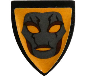 LEGO Black Shield - Triangular with Mask on Orange Background Sticker (3846)