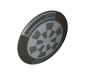 LEGO Black Shield with Curved Face with Dart Board 'Dejarik Hologame Board' (23957 / 75902)