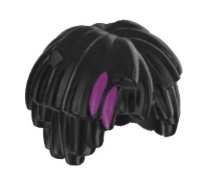 LEGO Schwarz Kurzes Haar mit Layered Mop oben mit Magenta Streaks (2003)