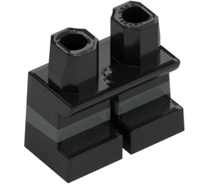 LEGO Negro Piernas cortas con Dark Stone Gris Rayas (16709 / 41879)