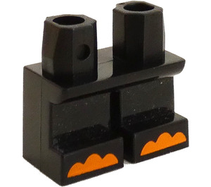 LEGO Zwart Korte benen met Oranje toes (28644 / 41879)